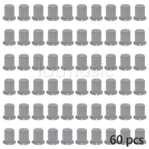 60pcs plastic grey top screw tighten control knob 25mmdx18mmh for 4mm shaft for sale