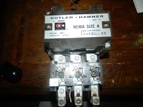 CUTLER-HAMMER NEMA SIZE 4 MOTOR STARTER A10FN0