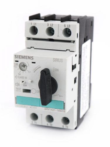 Siemens Sirius 3RV1421-1AA10 Circuit Breaker 3-Pole 600V 1.6A DIN-Rail Mount