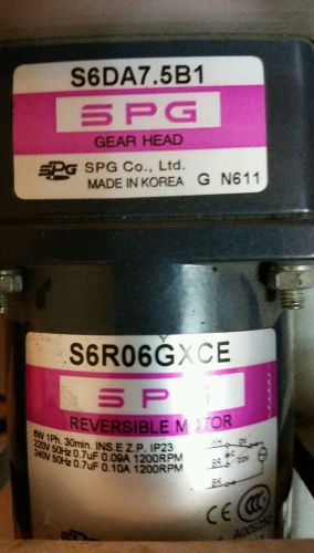 SPG Reversible Motor (S6R06GXCE) and Gear Head (S6DA7.5B1)
