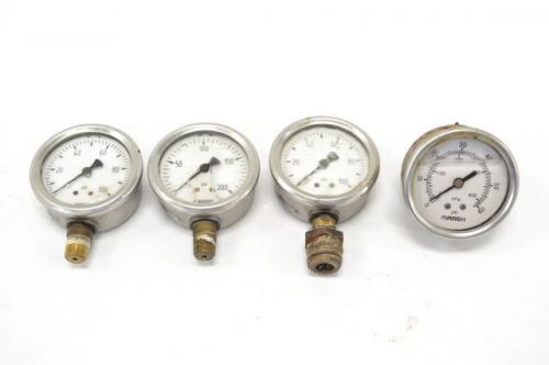 Lot 4 wika assorted marsh 0-60/100/200psi 2in dial pressure gauge b245183 for sale