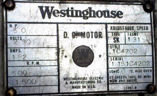 Westinghouse DC Motor