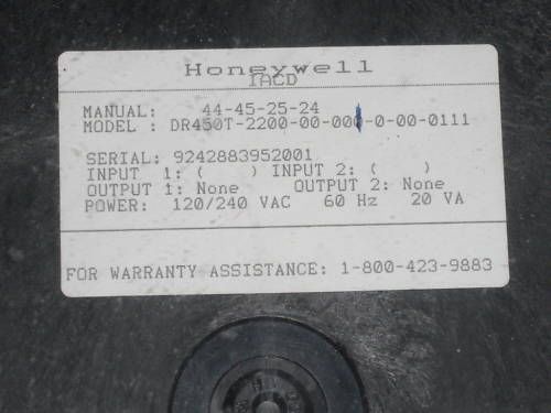 Honeywell chart recorder dr450t-2200-00-00-0-00-0111 for sale