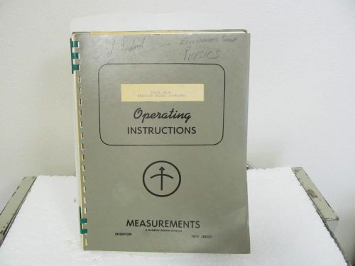 Measurements Corp. Model 80-R Std. Signal Generator Operating Instructions/sche