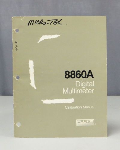 Fluke Digital Multimeter Model 8860A Calibration Manual