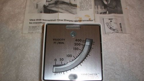 Dwyer Inst. Vaneometer 0-400 Ft Per Min.