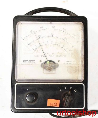 Vintage fox valley model 840 tach dwell volt &amp; ohm meter 6908-189 8 for sale