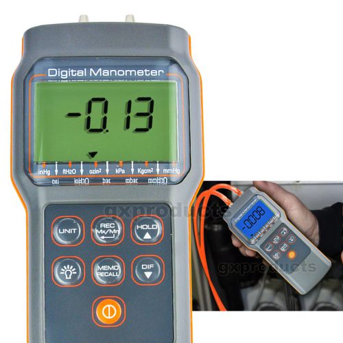Handheld pro manometer differential air pressure gauge 11 units digital tester for sale