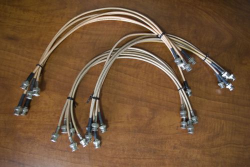 Lot of 5x 20in long rg400 50ohm bnc double shielded coaxial cable silver plated for sale