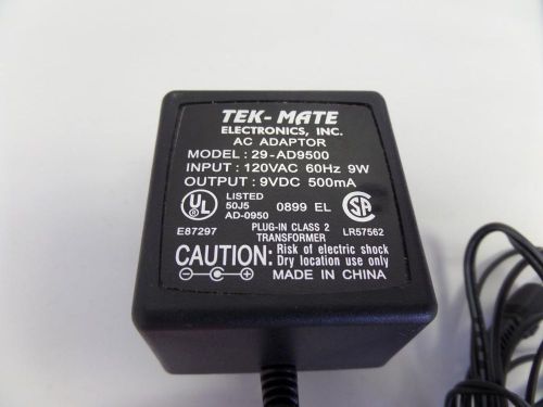 Tek-mate ac adaptor model 29-ad9500 for sale