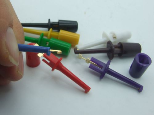 400pcs 8 color test hook clip smd ic smt grabbers test probes for tube testers for sale