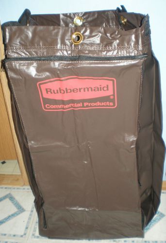 New Brown Rubbermaid Commercial 34 gallon Trash Zippered Bag, For Janitor Cart