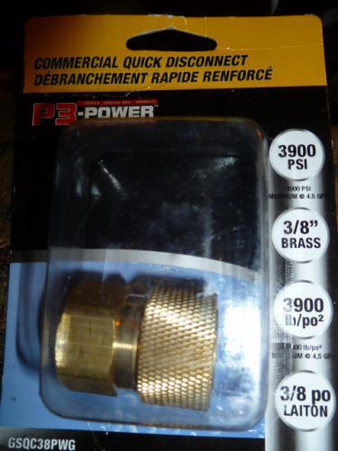 3 NEW POWER WASHER COMMERCIAL BRASS 3/8 INCH QUICK CONNECT TO 3900 PSI FEMALE EN