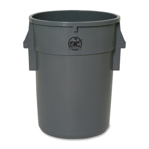 Genuine Joe 11585 44-Gallon Back Saver Trash Container, Dark Gray