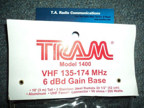 Tram 1400 VHF 2 METER BASE STATION  ANTENNA Radios HAM MURS Marine 136 - 174 Mhz