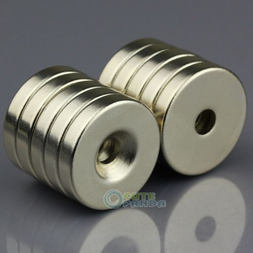 10pcs Round Ring Magnets 25 * 5mm Counter Sunk Hole 5mm Rare Earth Neodymium N50