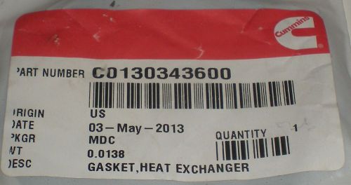 Cummins c0130343600 heat exchanger gasket oem genuine original new sealed part for sale