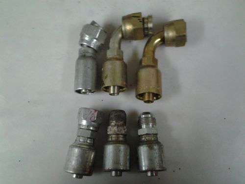6 parker/gates hydraulic fittings,, 5/8&#034; hose, 13943-12-8 for sale