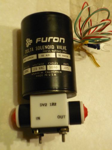 Furon solenoid valve dv2-122nca1, 60 psig, 1/8 orifice, 115vac, 50/60 cycles for sale