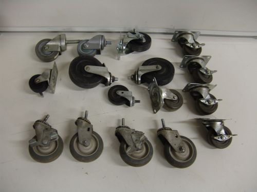 Lot of 16 pieces wheels and spinning casters for carts &amp; materials handling for sale