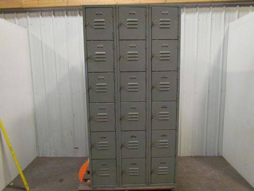 Penco Steel 3-Column 2-Tier School Gym Locker 36x21x72&#034; 2-Units 12 Compartments