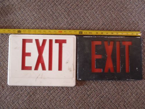 TWO EXIT SIGN LIGHT COVERS - DIFFERENT STYLES- ONE BLACK &amp; ONE WHITE