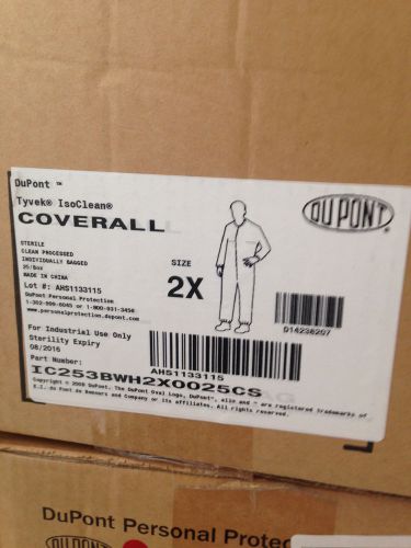 Dupont Box of 25: Coverall Tyvek Isoclean,  New in the box size 2X