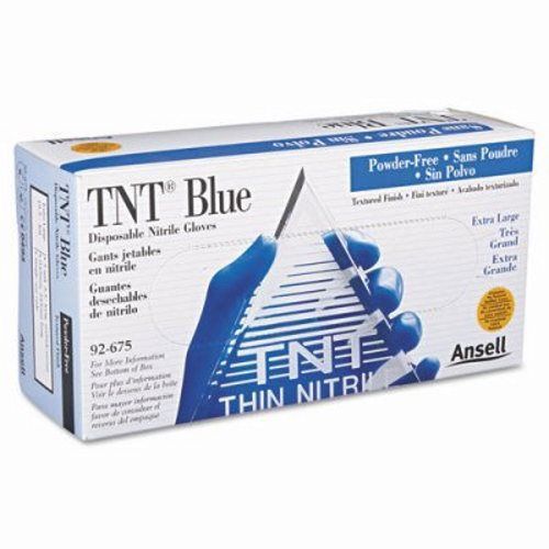 Ansell Disposable Nitrile Gloves, Blue, Extra-Large, 100 Gloves (ANS 92-675-XL)
