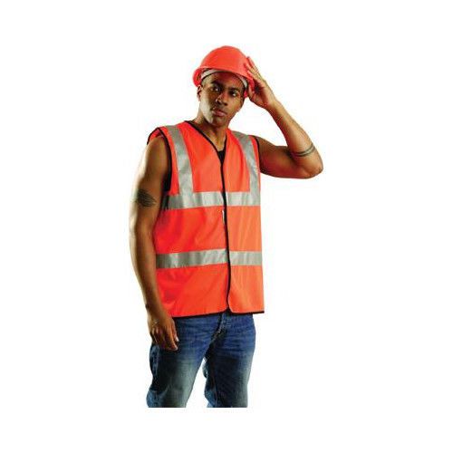Occunomix large class 2 orange sleeveless traffic vest for sale