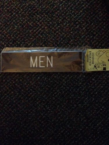 Engraved MEN Sign Brown Plastic