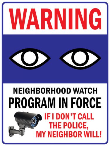 Pas352 warning neighborhood watch crime video surveillance metal sign 9&#034;x12&#034; for sale
