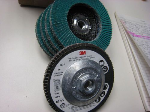 5- 3m flap disc 577f 5/8-11 threads  alumina zirconia  4-1/2&#034; dia. 60 gr  5 pcs for sale