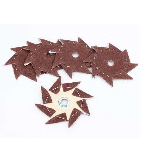 5 pcs pinwheel shaped 80 grit waterproof abrasive sandpaper sheet dark brown for sale