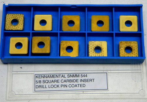 10 KENNAMETAL CARBIDE SNMM 544 DRILLING INSERTS 5/8&#034; SQUARE COATED