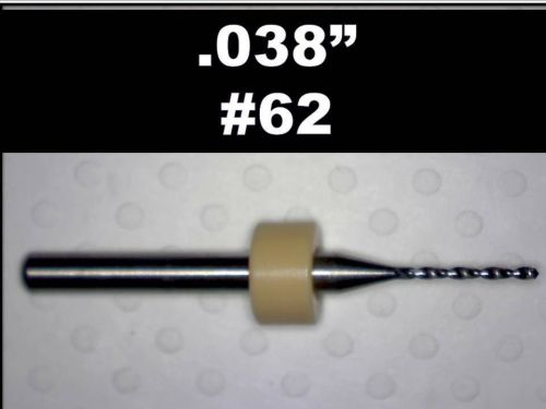 .038&#034; - #62 carbide drill bit - new one piece - cnc dremel pcb hobby models for sale