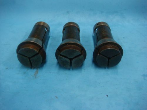 BROWN &amp; SHARPE #11 ROUND COLLET SET, 3 PCS  -  3/32&#034;, 9/64&#034;, 9/64&#034;