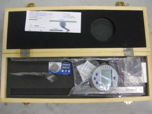 Electronic Digital Protractor 6&#034; &amp; 12&#034; +/- 5 Minutes 360 Range Stainless, Round