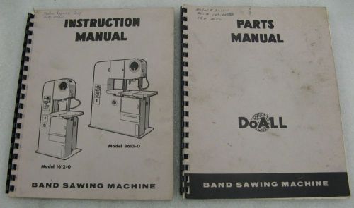 Doalll band saw instruction and parts manual  model  3613-0 for sale
