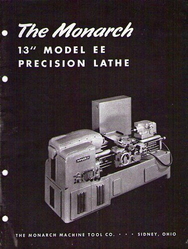 Monarch 13’’ model ee precision lathe 1953 catalog - reprint for sale