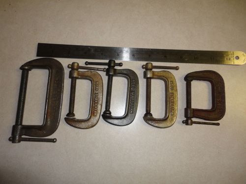 FIVE Vintage Cincinnati Tool Co. C-Clamps a 3&#034; #550 three 2&#034;one11/2&#034; Early logos