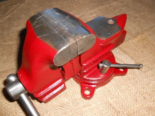 Vintage columbian usa vise, no. c43, 3&#034; jaws, pipe holders, anvil, swivel base for sale