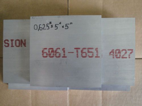 NEW 6061-T651 Aluminum Kaiser Precision Plate 5 pcs. x 0.625&#034; x 5&#034; x 5