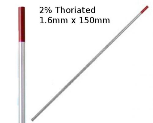 2% Thoriated WT20 Red TIG Welding Tungsten Electrode 1/16&#034;x6&#034; (1.6mmx150mm) 5 PK