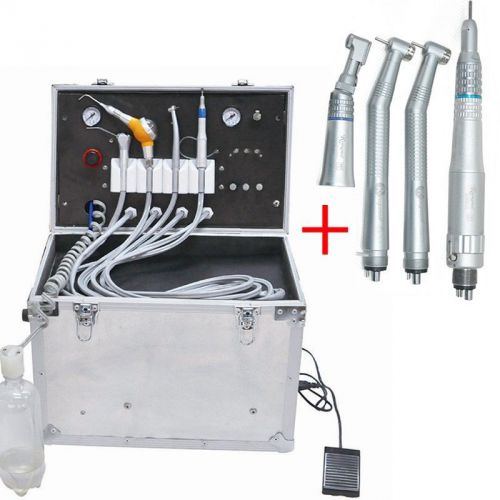 Portable dental turbine unit suction compressor 3 way syringe with handpiece 4h for sale