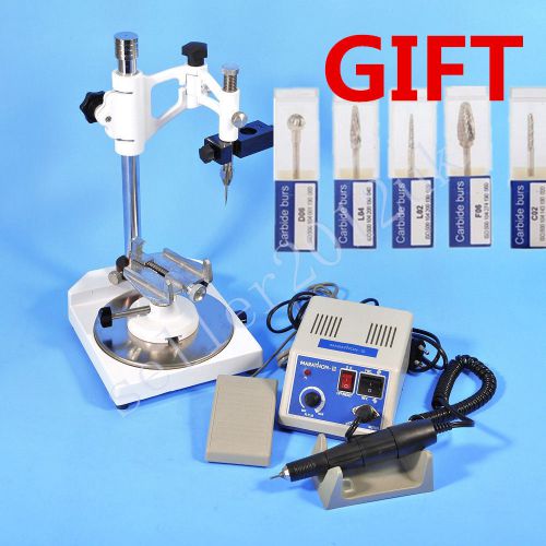 Marathon dental lab micromotor + 35k rpm polishing handpiece + surveyor + burs for sale