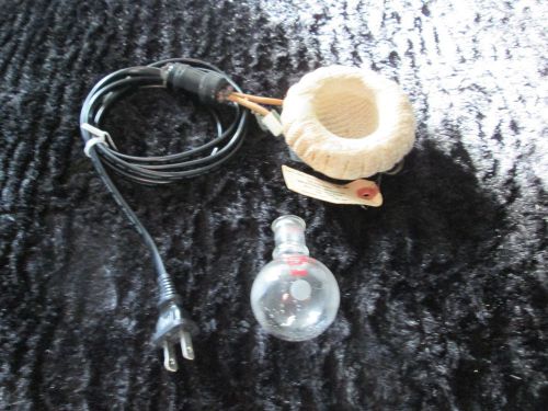 50ml glas-col heating mantle and 14/20 50ml round bottom rb flask w/cord for sale