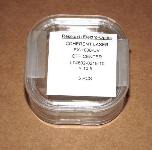 Lot 5 electro-optics coherent laser crystal dbar diced coated substrate px-1008 for sale