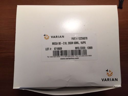 Varian/Agilent MEGA BE C18 Flash Cartridge SPE, 20 g, 60 mL, 16 pk, New