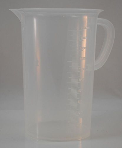 Polypropylene graduated plastic pitcher beaker: 2000ml tall form for sale