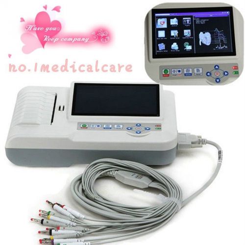ECG-600G Touch Screen Digital 3/6 Channel 12 lead + free software analysis